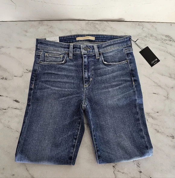 Joe's Jeans The Icon High Rise Skinny Blue Raw Hem Ankle Jeans 27 NWT - Picture 5 of 8